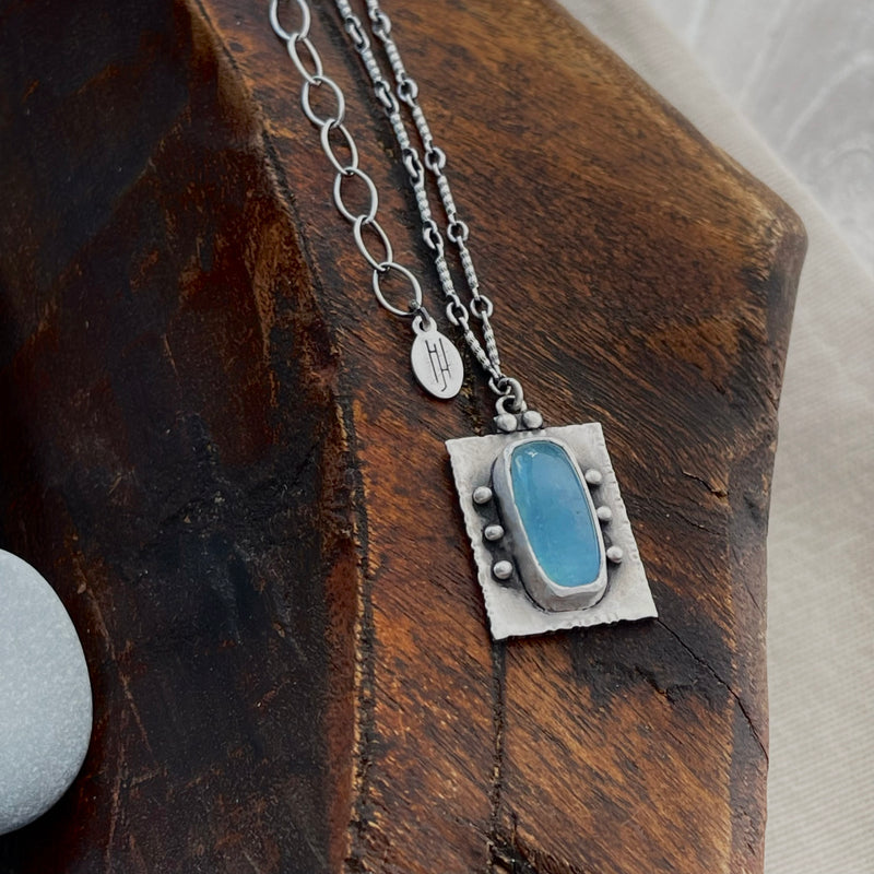 Silver Aquamarine Necklace