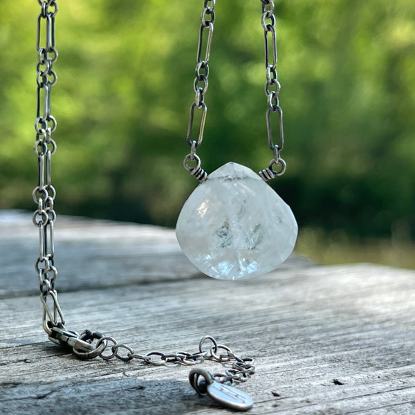 Sterling Silver Faceted Moonstone Necklace