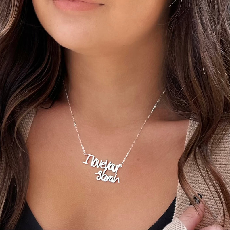 The Silhouette Series - Sterling Silver Handwritten Necklace