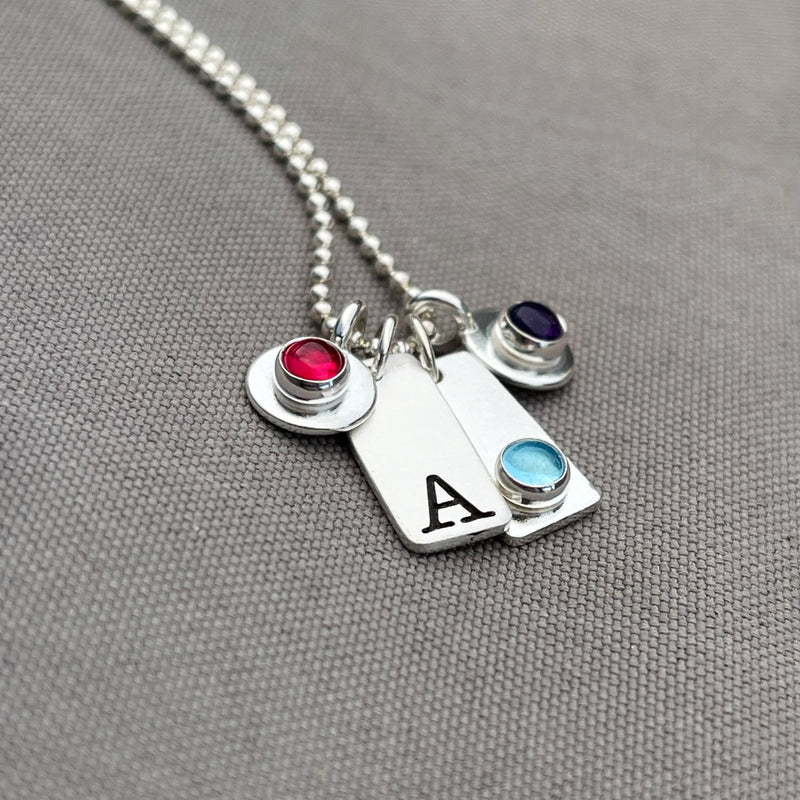 Birthstone Zipper Pulls Clip on Charms, Birth Stone With Silver