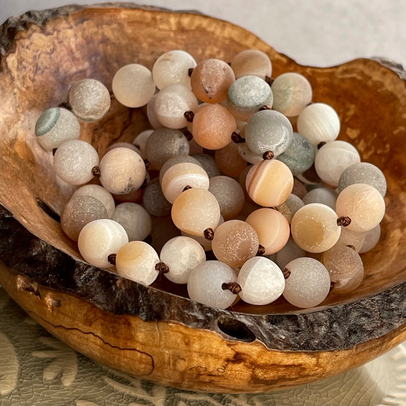36”Matte 10mm Druzy Agate - no clasp