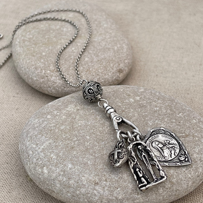 Sterling Silver Sacred Heart Charm
