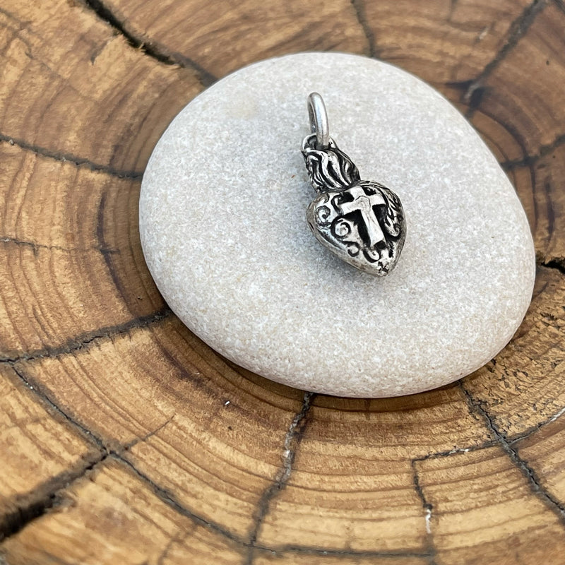 Sterling Silver Sacred Heart Charm