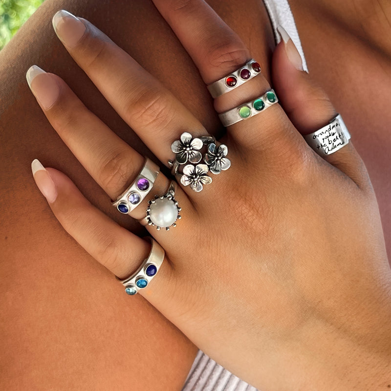 Sterling silver discount gemstone rings