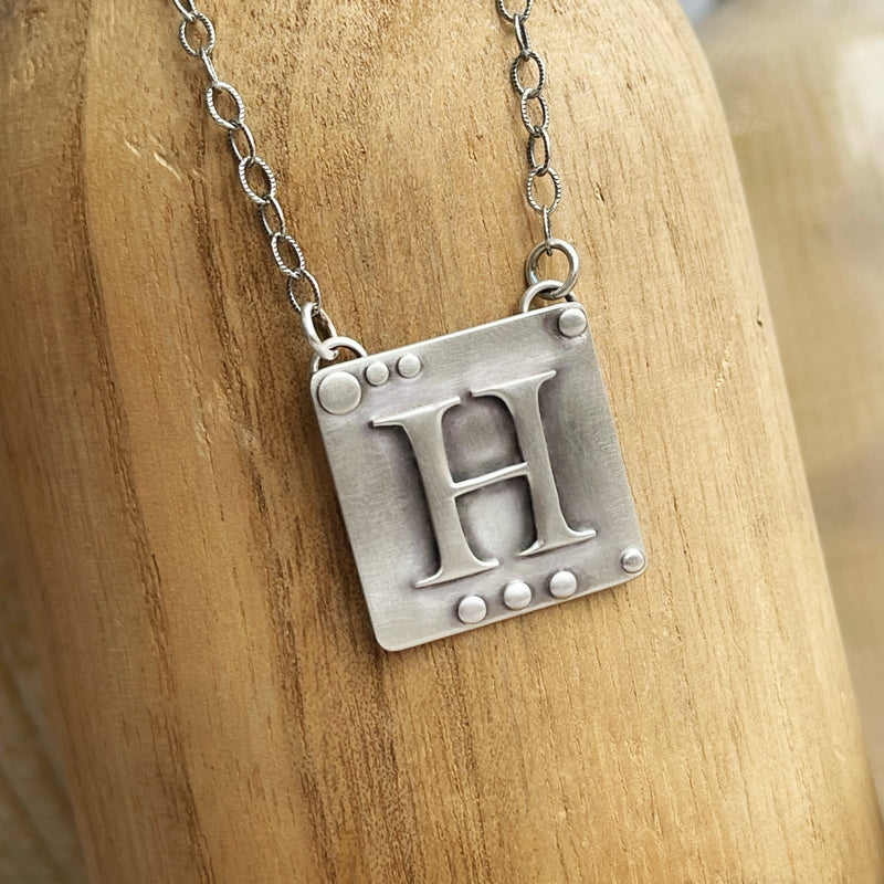 Initial Squared Necklace
