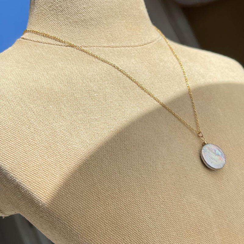 “Make Waves Like The Moon” 14K Gold-filled Freshwater Gray Pearl Necklace