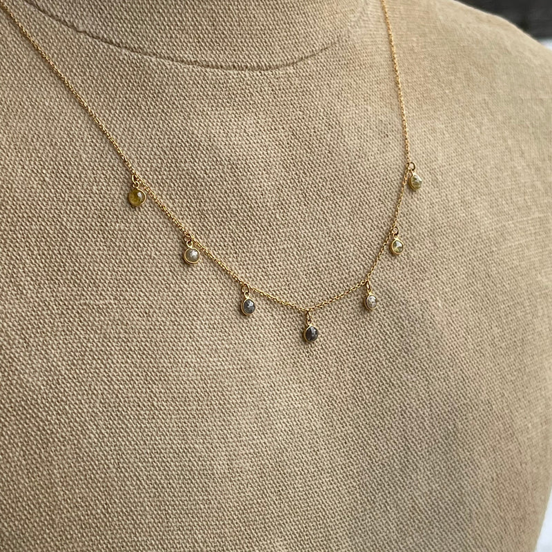 18k Gold & Rose Cut Diamond Necklace