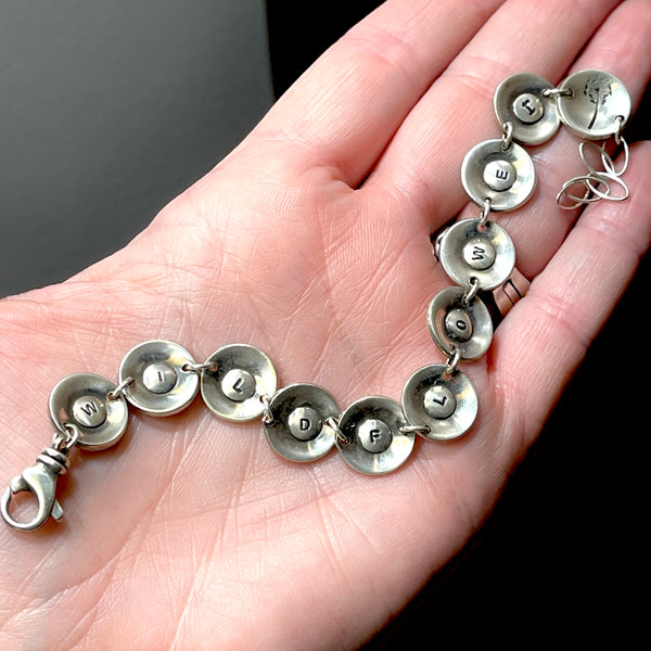 Sterling Silver Wildflower Bracelet 7”-8”