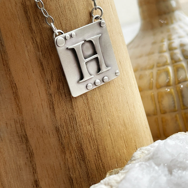 Initial Squared Necklace