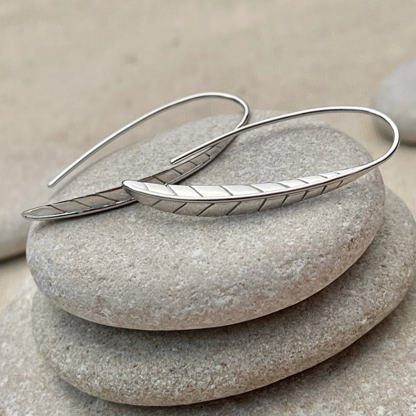 Sterling Silver Feather Earrings - Quick Ship