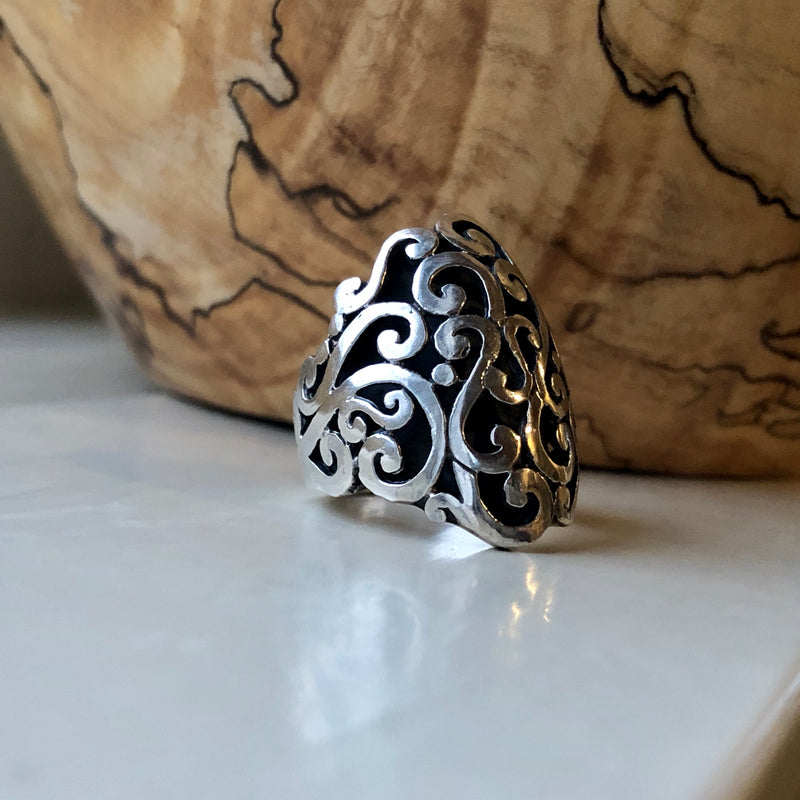 Sterling Silver Scroll Ring