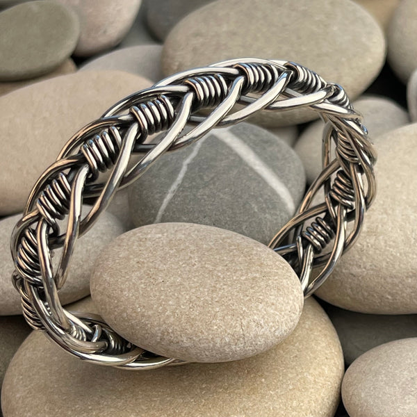 Chunky Silver Bangle Silver Statement Bangle Sterling Silver 