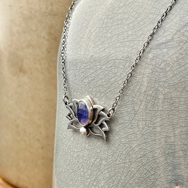 Sterling Silver & Tanzanite Necklace 16”-18”