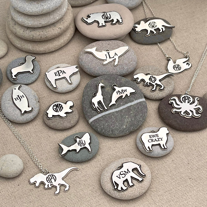 Monogram Animal Sterling Silver Necklace