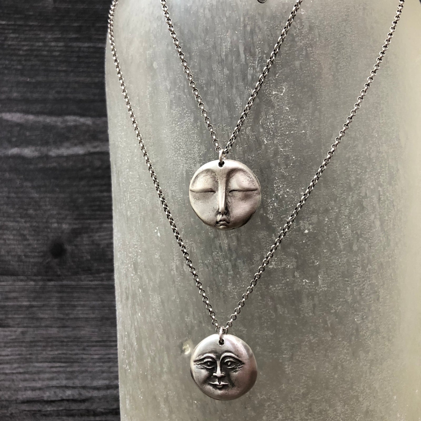 Sterling Silver Zen Moon Pendant Necklace | HEIDIJHALE