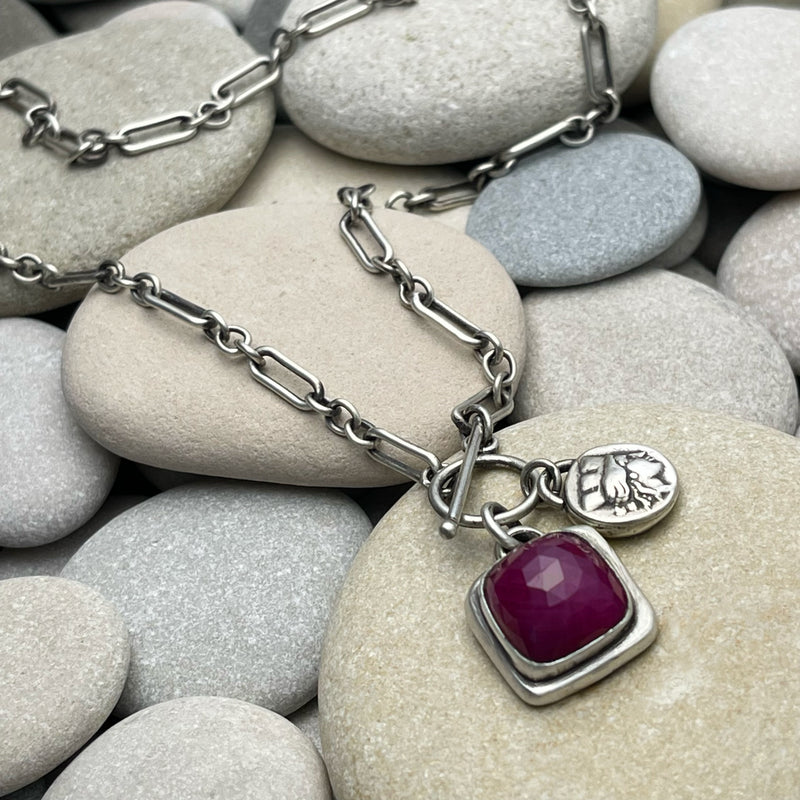 Sterling Silver & Ruby Queen Necklace