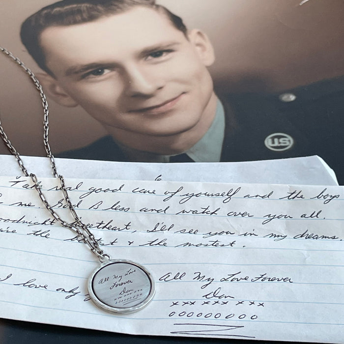 Sterling Silver Memory Pendant Necklace - Engraved