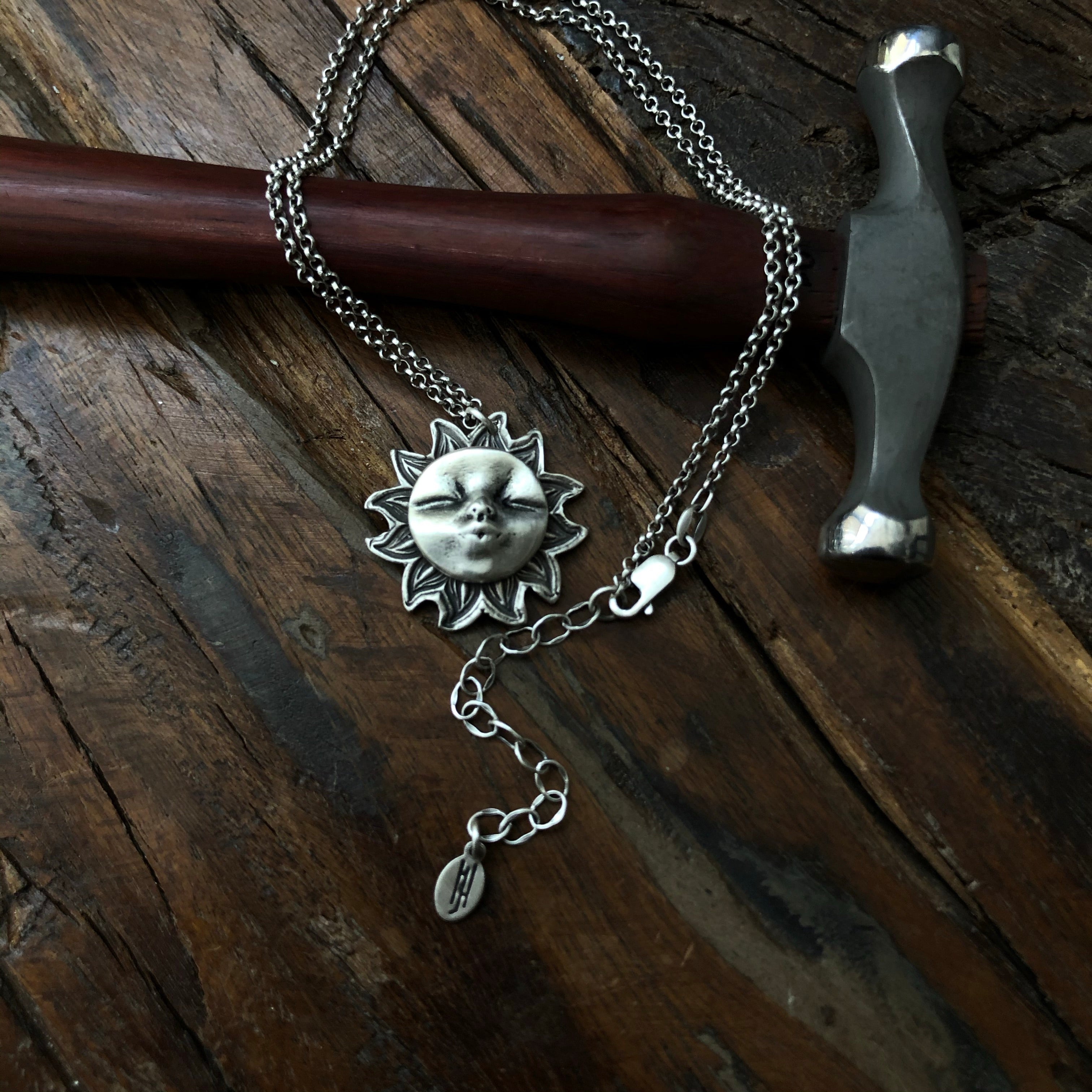 "You Are My Sunshine" Sterling Silver Sun Pendant
