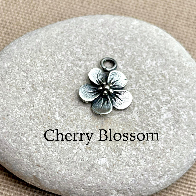 Silver Rose Charm - June Birthflower 25x13mm