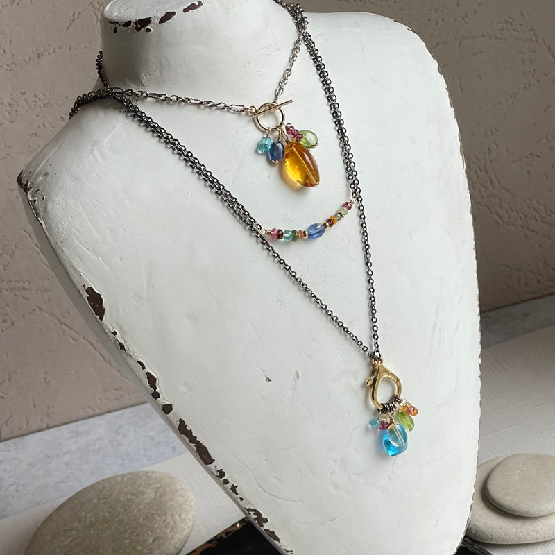 Citrine and 2025 sapphire necklace