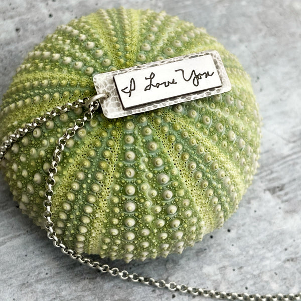 Sterling Handwritten Tag Necklace