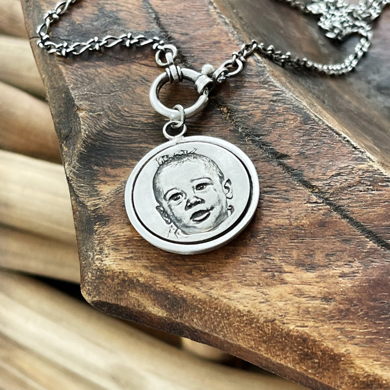 Custom silver pendant necklace deals