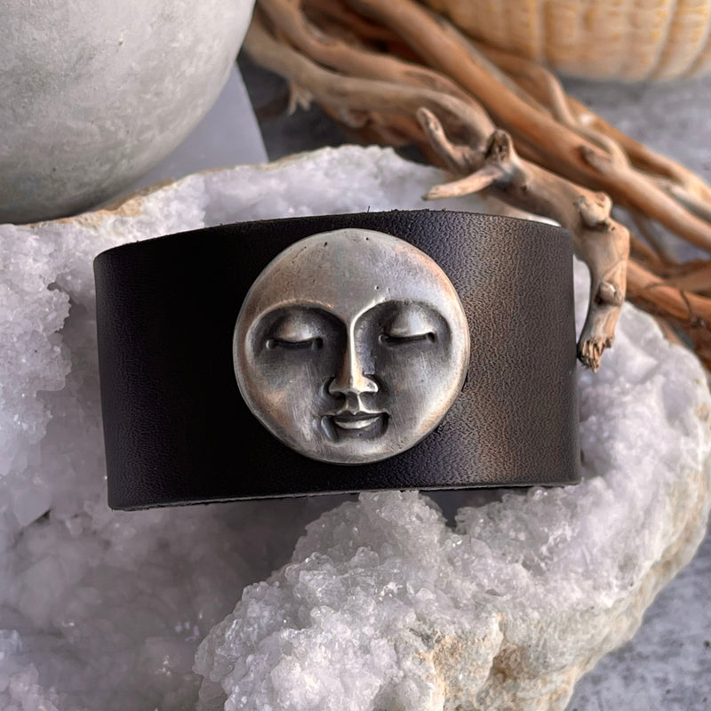 Steel Grey Leatherette Half-Moon Bracelet Display