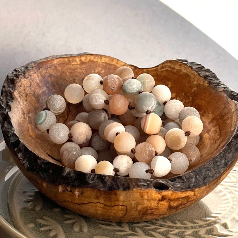 36”Matte 10mm Druzy Agate - no clasp