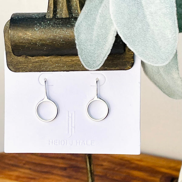 Sterling Silver Circle Earrings 1.25”