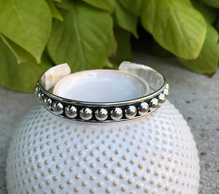 Sterling Silver Cuff Bracelet for Charms and Beads