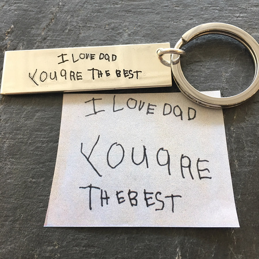 Custom Engraved Sterling Silver Keychain Handmade