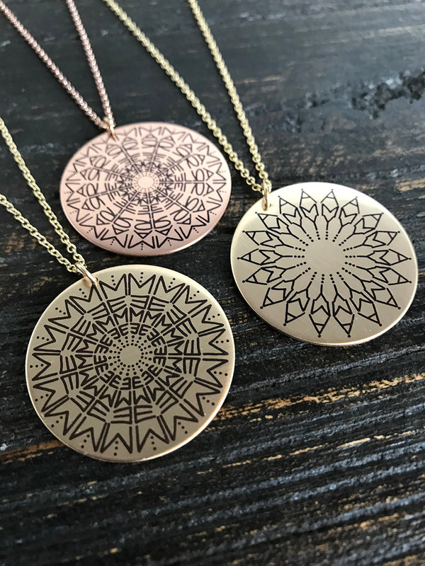 Namedala® - Yellow Gold Filled Mandala Name Necklace